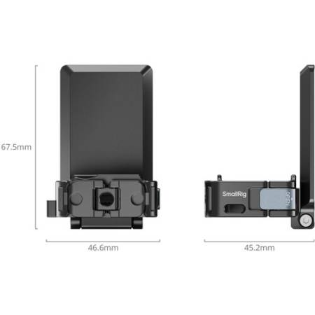 SmallRig 5581 - regulowany wspornik, magnetyczne mocowanie z interfejsem szybkozłączki do DJI Osmo Pocket 3 - wymiary